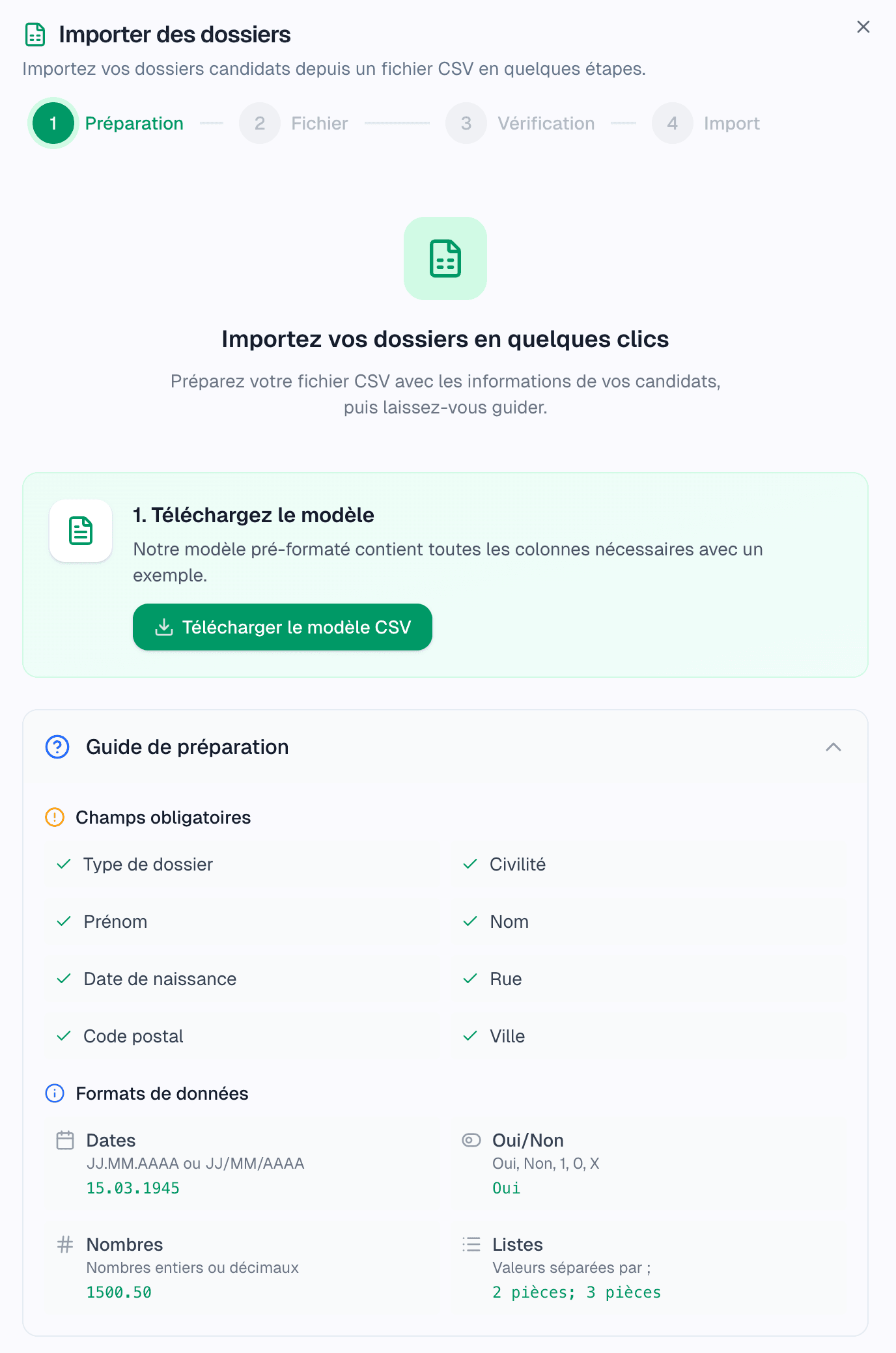 Import de dossiers dans SeniorLog